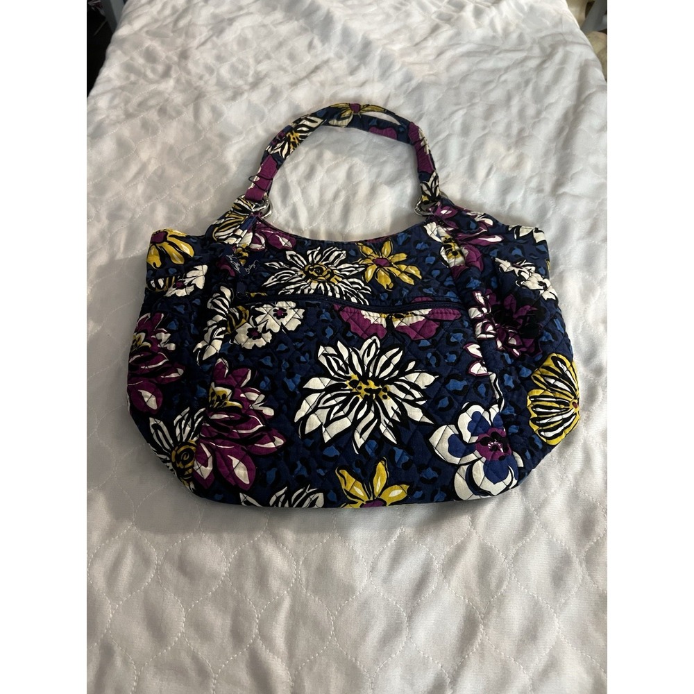 vera bradley African Violet Crescent Large Tote Handbag Purse Shoulder Bag - Picture 10 of 10